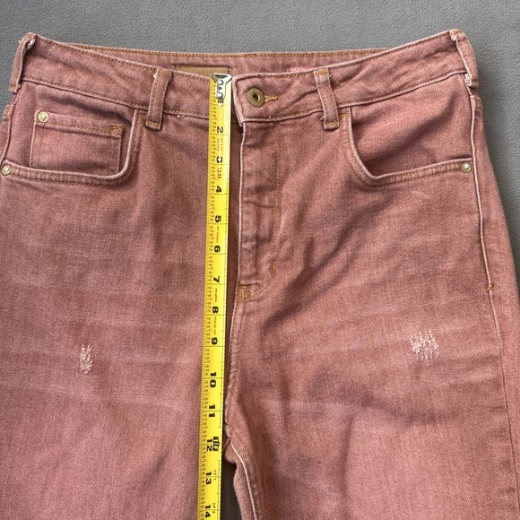 Pilcro Jeans Womens 30 Coral Vintage Straight High Rise Raw Hem Distressed - Picture 7 of 12